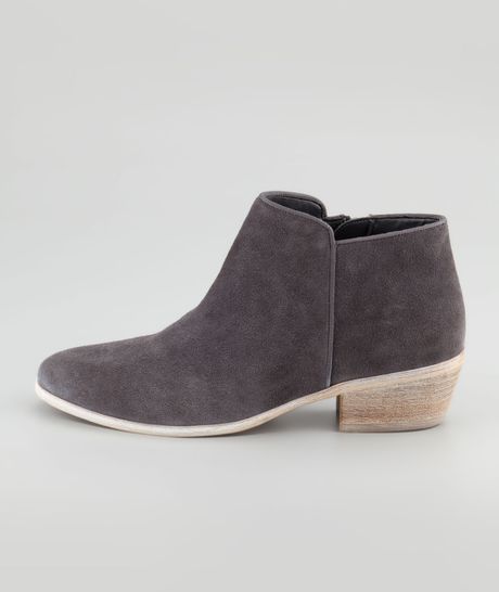 Sam Edelman Petty Suede Ankle Boot in Gray (navy) | Lyst