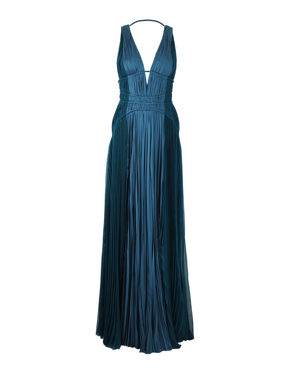 Lyst - J. Mendel Sleeveless Pleated Gown with Cording in Blue