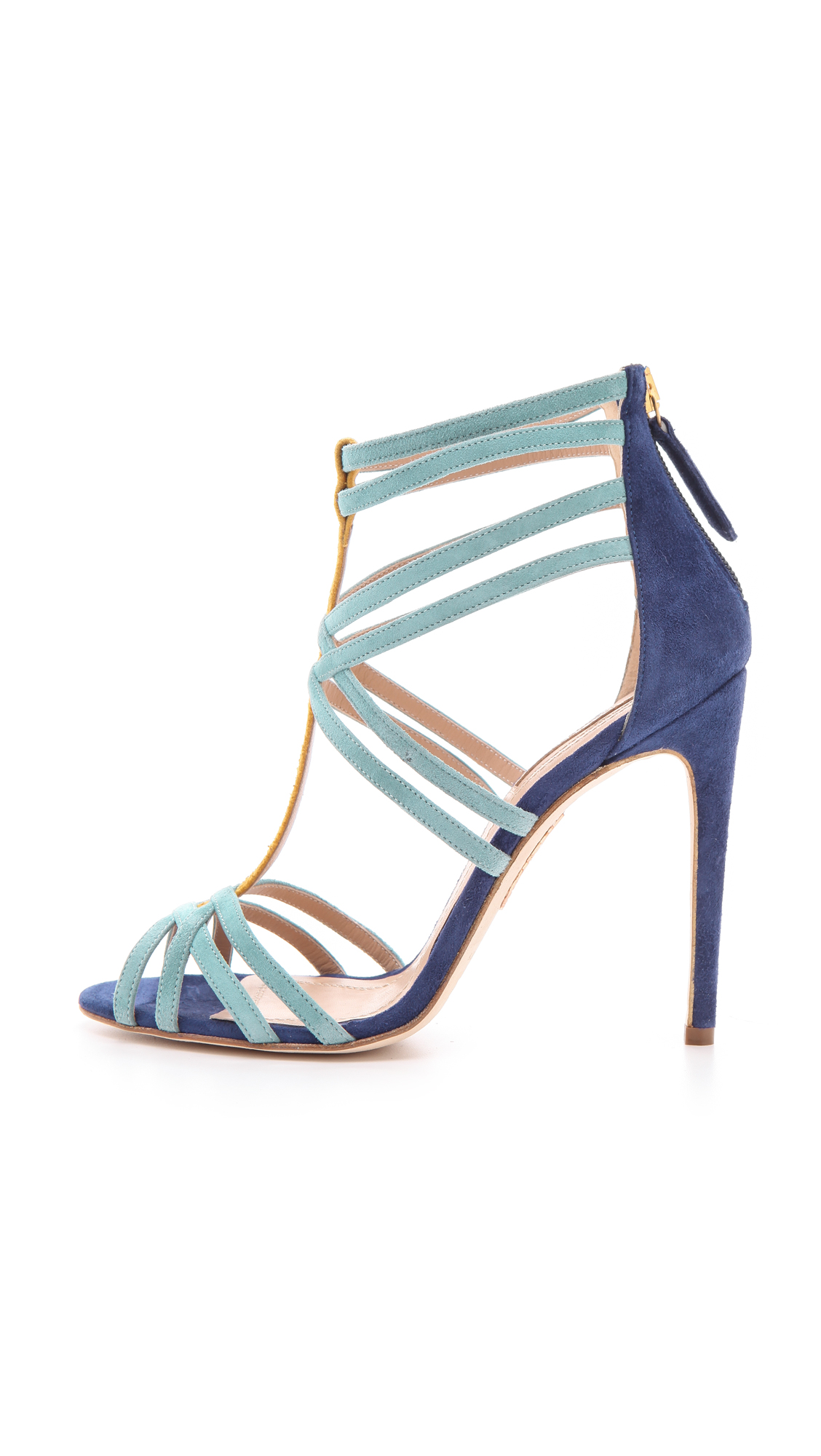 Lyst - Aquazzura Principessa Suede Sandals in Blue