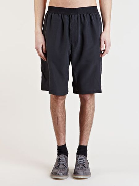 Lanvin Mens Silk Bermuda Shorts in Black for Men | Lyst