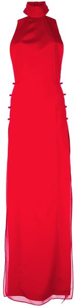 Emilio Pucci Backless Halter Neck Dress in Red | Lyst