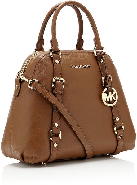 Michael Michael Kors Bedford Large Bowling Satchel in Brown (gold) | Lyst