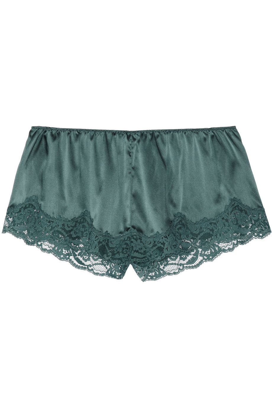 Lyst - Stella mccartney Ruby Snoozing Stretch Silk and Lace Shorts in Green
