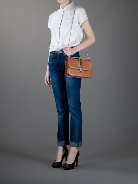 Valentino Rock Stud Mini Shoulder Bag in Brown | Lyst