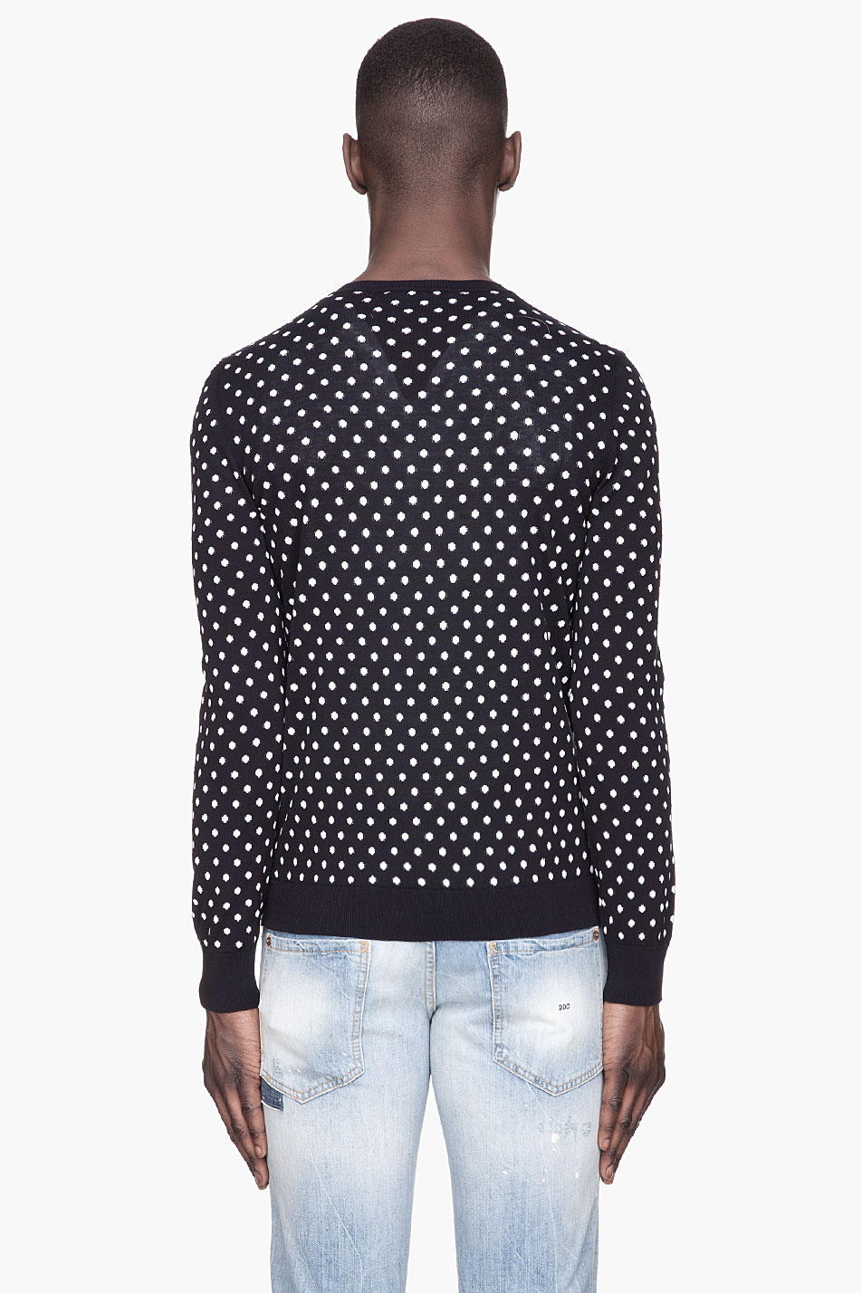 Lyst - DsquaredÂ² Polka Dot V-Neck Sweater in White for Men