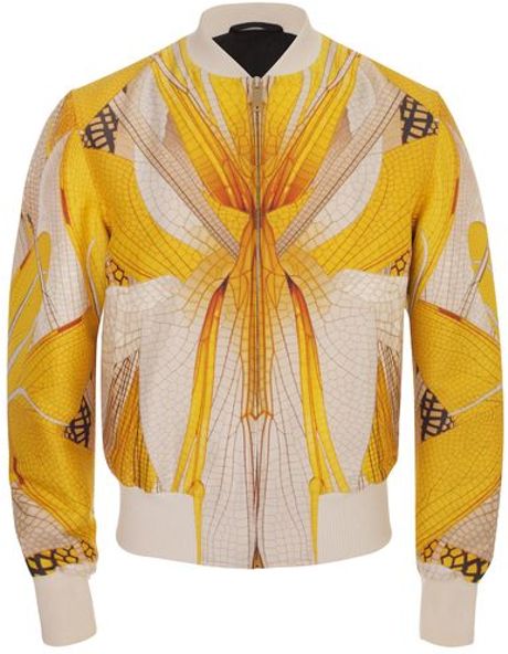 Alexander Mcqueen Dragonfly Silk Blouson Jacket in Yellow for Men | Lyst