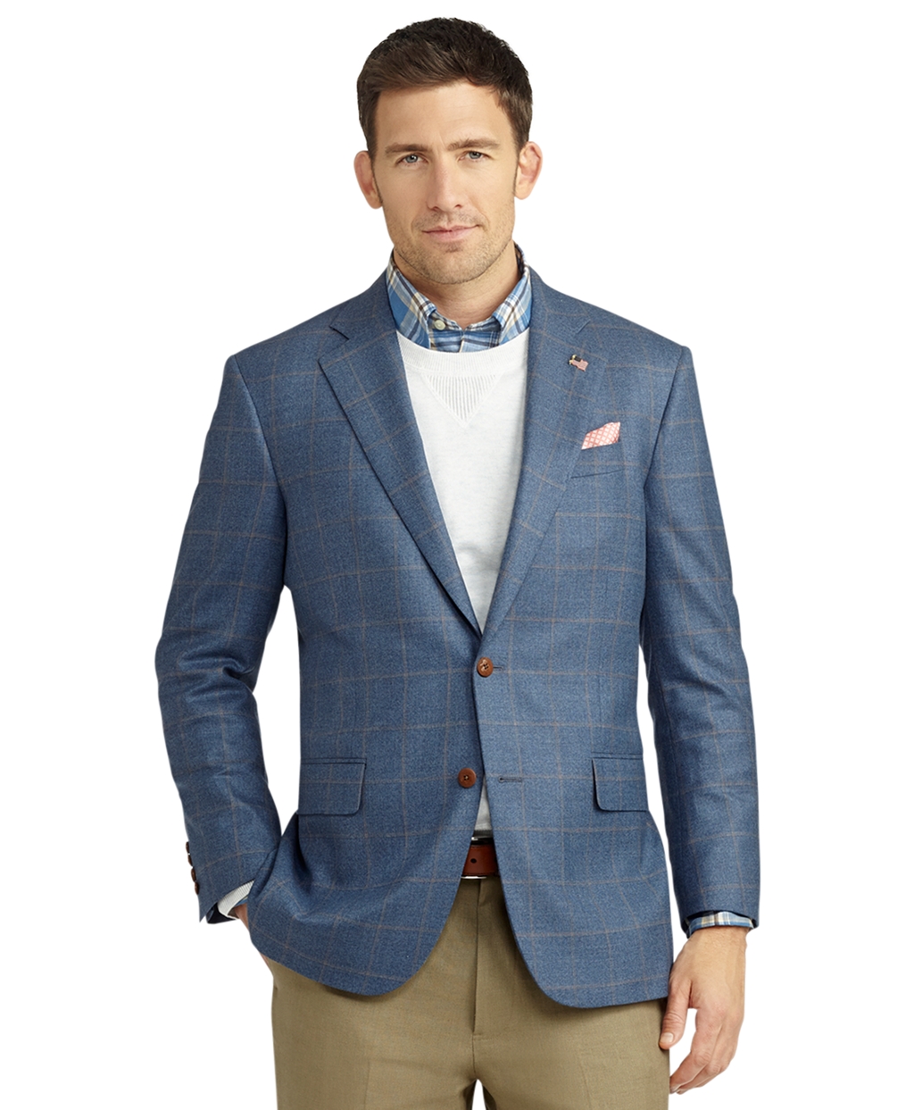 Lyst - Brooks Brothers Madison Fit Two-button Saxxon Windowpane Sport ...