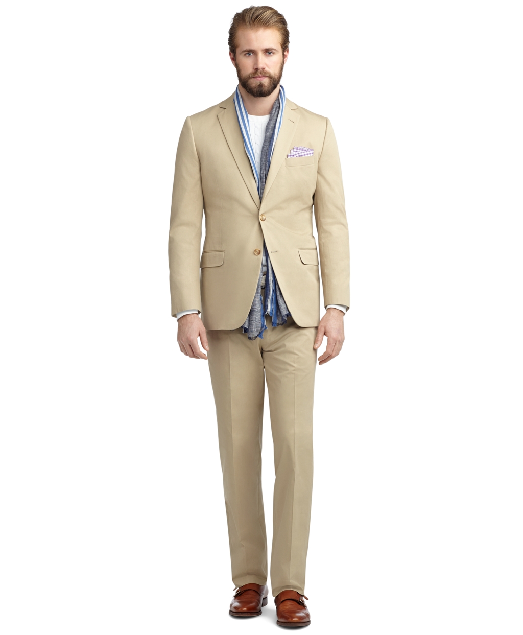 Brooks brothers Fitzgerald Fit Twill Suit in Natural for Men (khaki) | Lyst