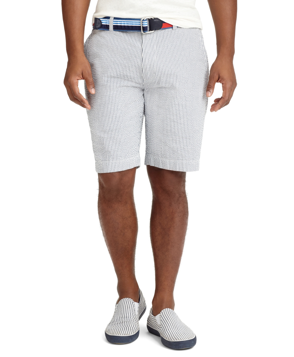 Brooks Brothers Plainfront Overdyed 11 Seersucker Bermuda Shorts in