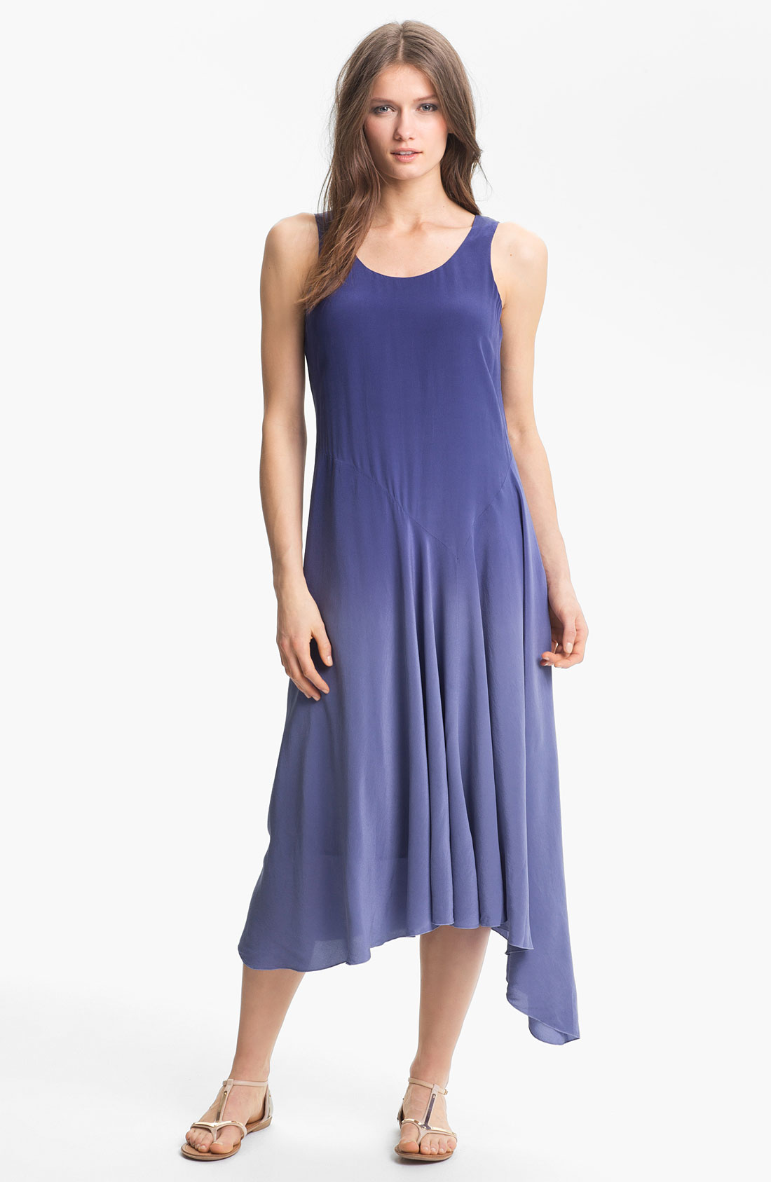 Eileen Fisher Ombré Silk Dress in Purple (sapphire) | Lyst