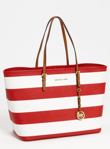 Michael Michael Kors Jet Set Medium Travel Tote in Red (end of color ...