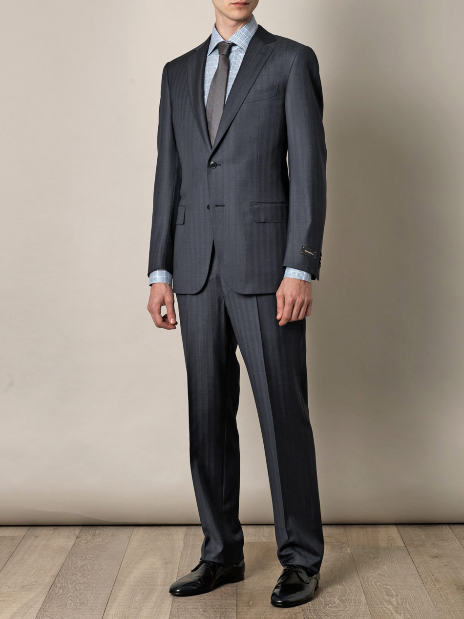Ermenegildo zegna Milano 2 Subtle Stripe Suit in Blue for Men | Lyst