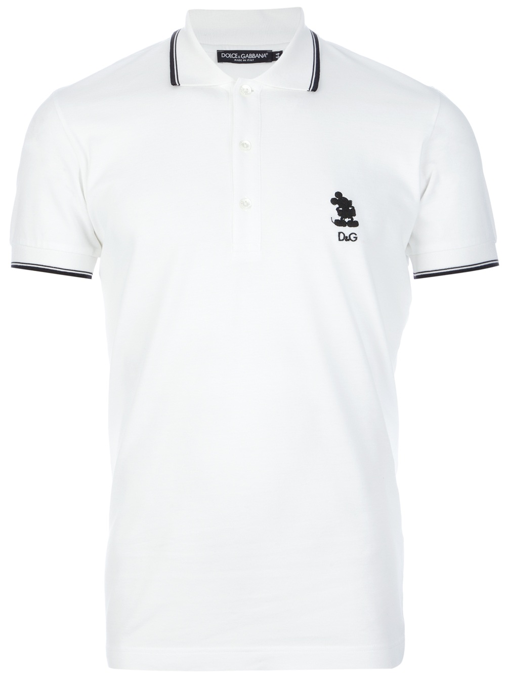 Dolce & gabbana Mickey Mouse Polo Shirt in White for Men | Lyst