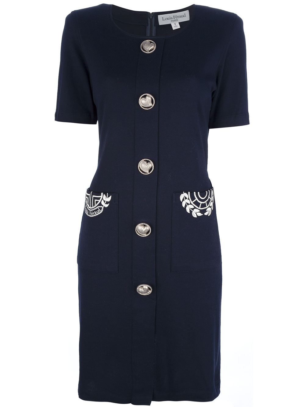 Louis Feraud Vintage Button Down Dress in Blue (navy) | Lyst