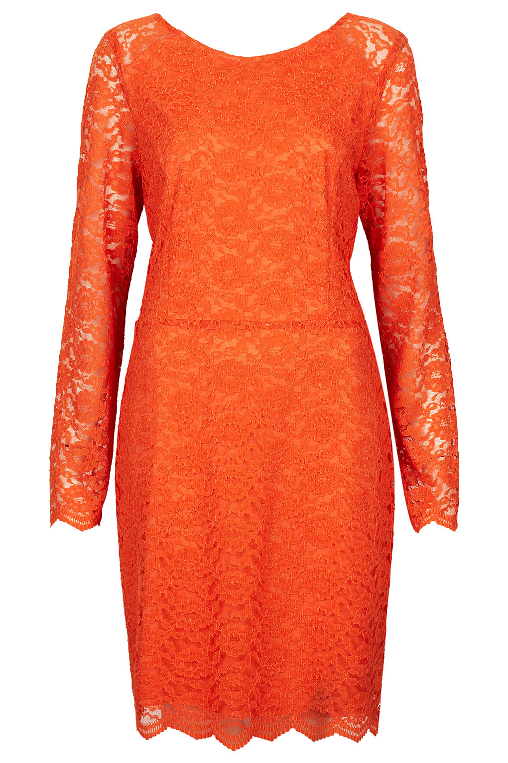 Topshop Lace Loop Back Dress in Orange | Lyst