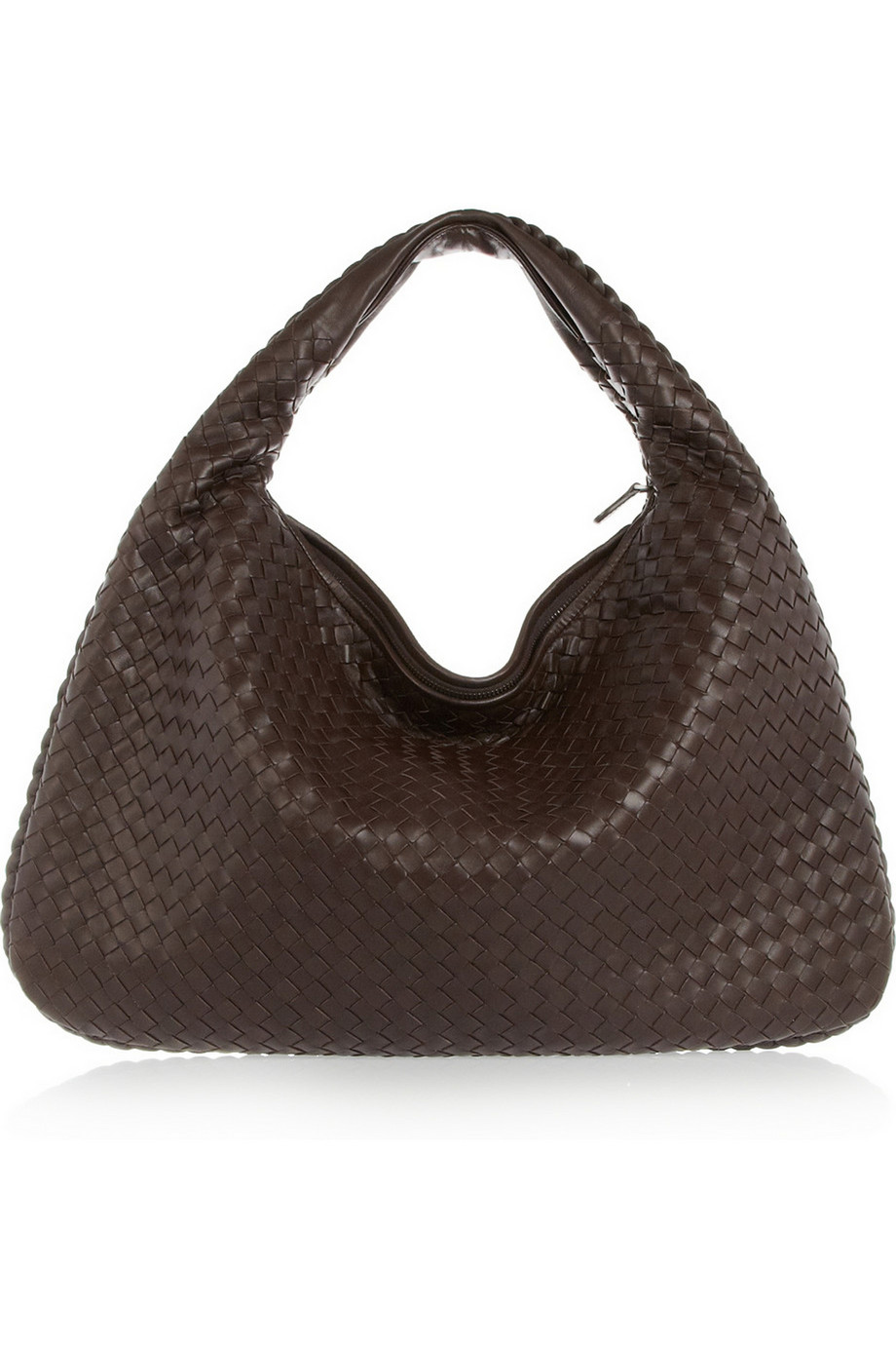 Bottega Veneta Large Veneta Intrecciato Leather Shoulder Bag in Brown