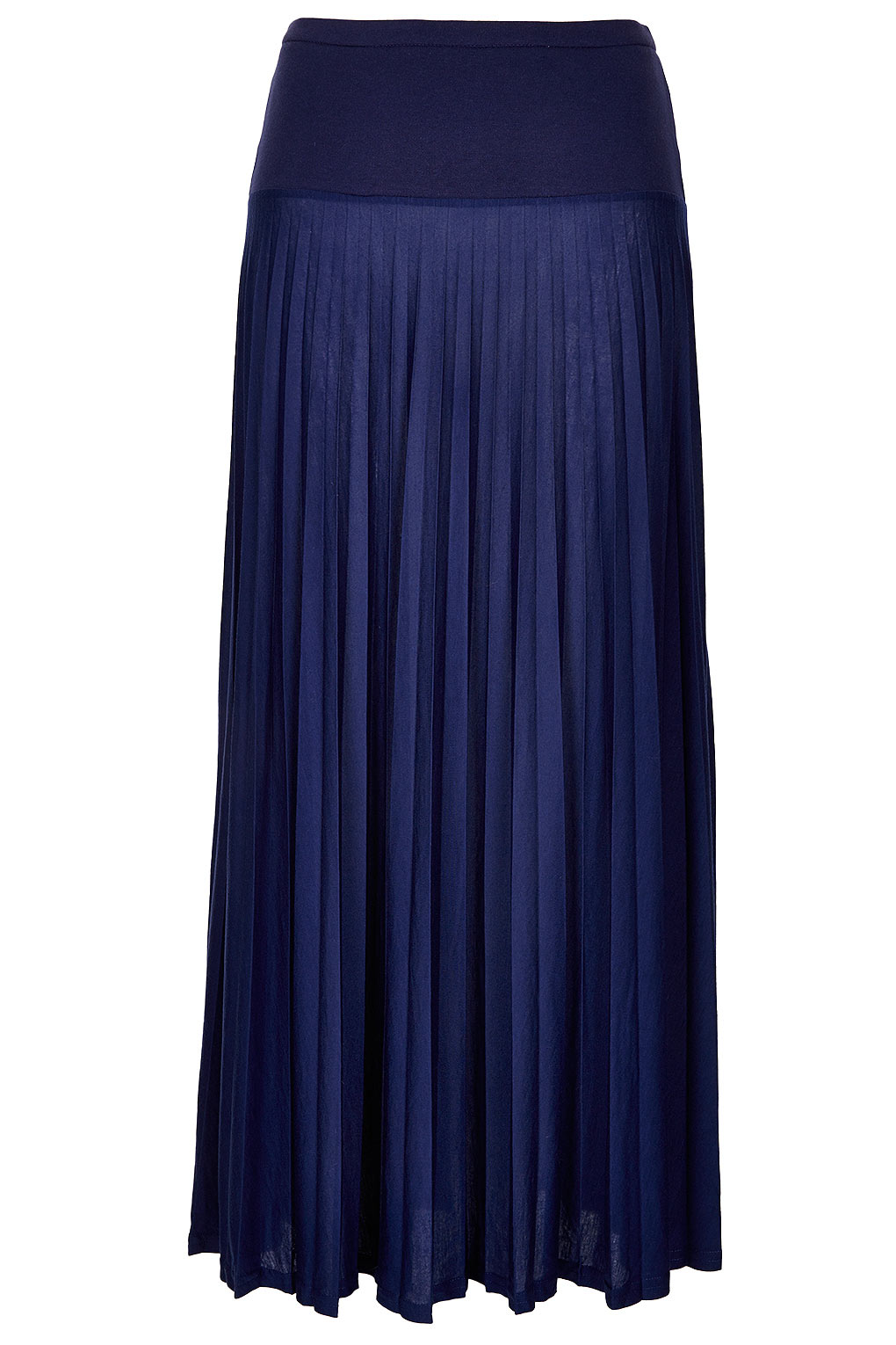 Lyst Topshop High Waist Pleated Maxi Skirt In Blue 