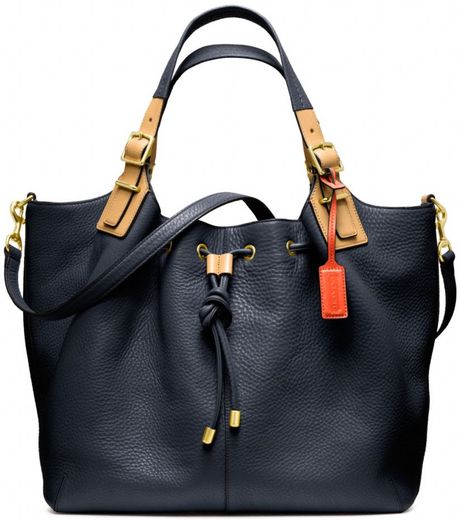 Coach Soft Legacy Dream Pebbled Leather Drawstring XL Shoulder Bag in ...