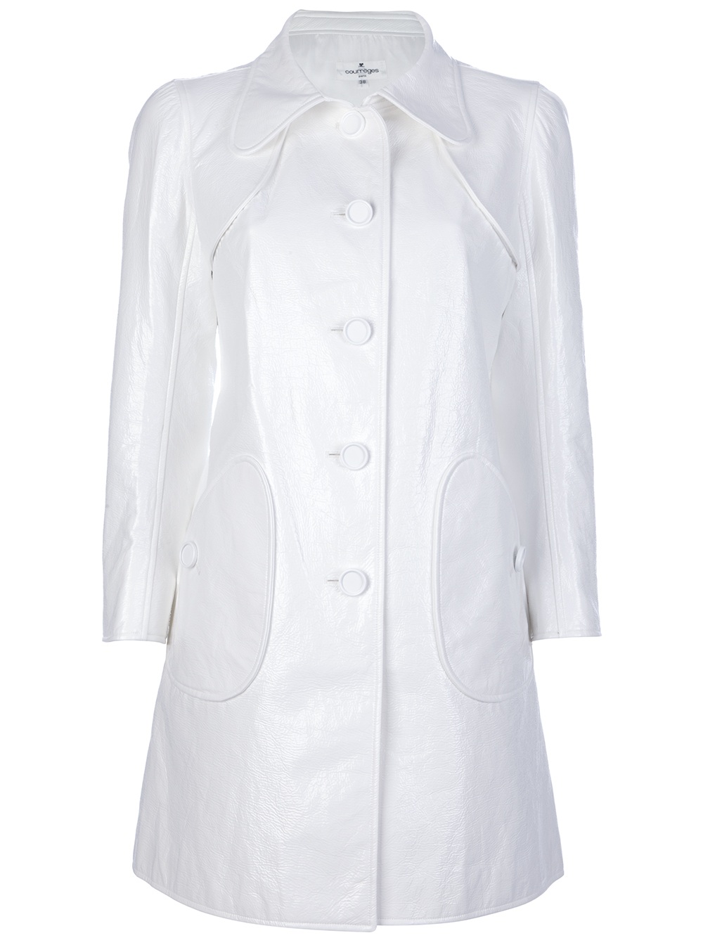 Lyst Courreges Vinyl Trench Coat in White