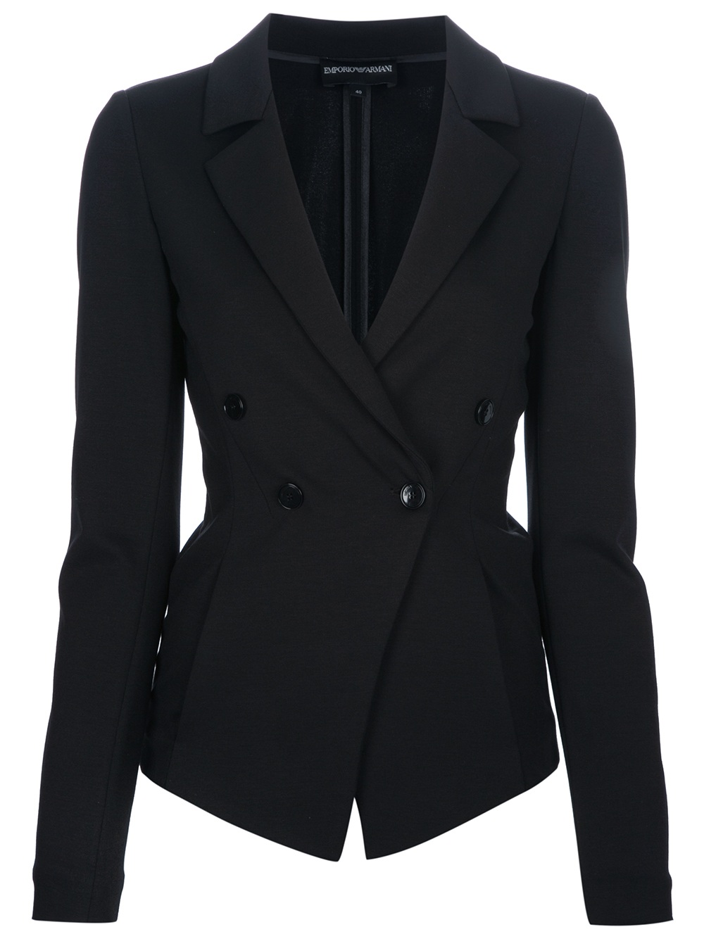 Emporio Armani Fitted Blazer in Black | Lyst