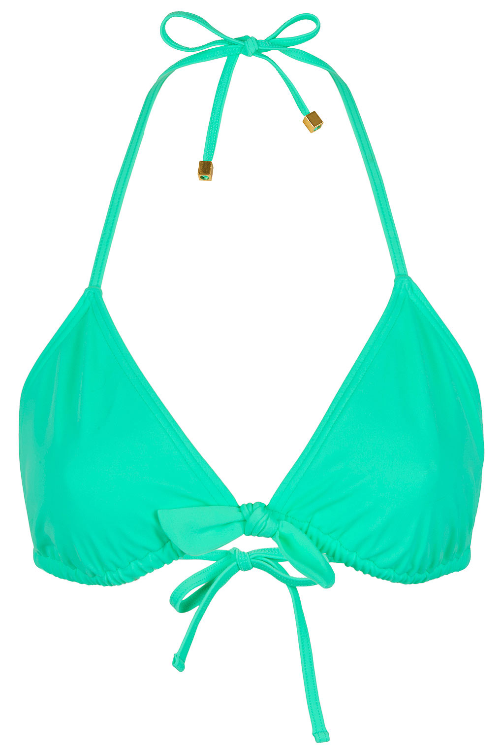 Topshop Aqua Bow Triangle Bikini Top in Green (aqua) | Lyst