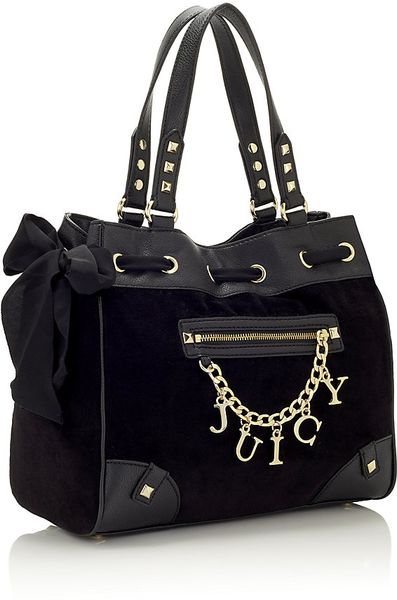 Juicy Couture Charm Velour Daydreamer Bag in Black (gold) | Lyst