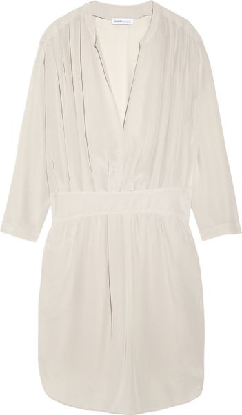 See By Chloé Washed Silk-Crepe Dress in White | Lyst