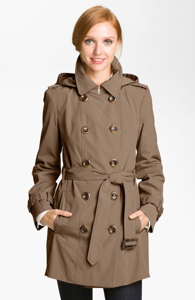 Calvin Klein Double Breasted Trench Coat in Brown (truffle) | Lyst