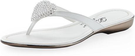 Dezario Pearl Crystalheart Sandal in White | Lyst