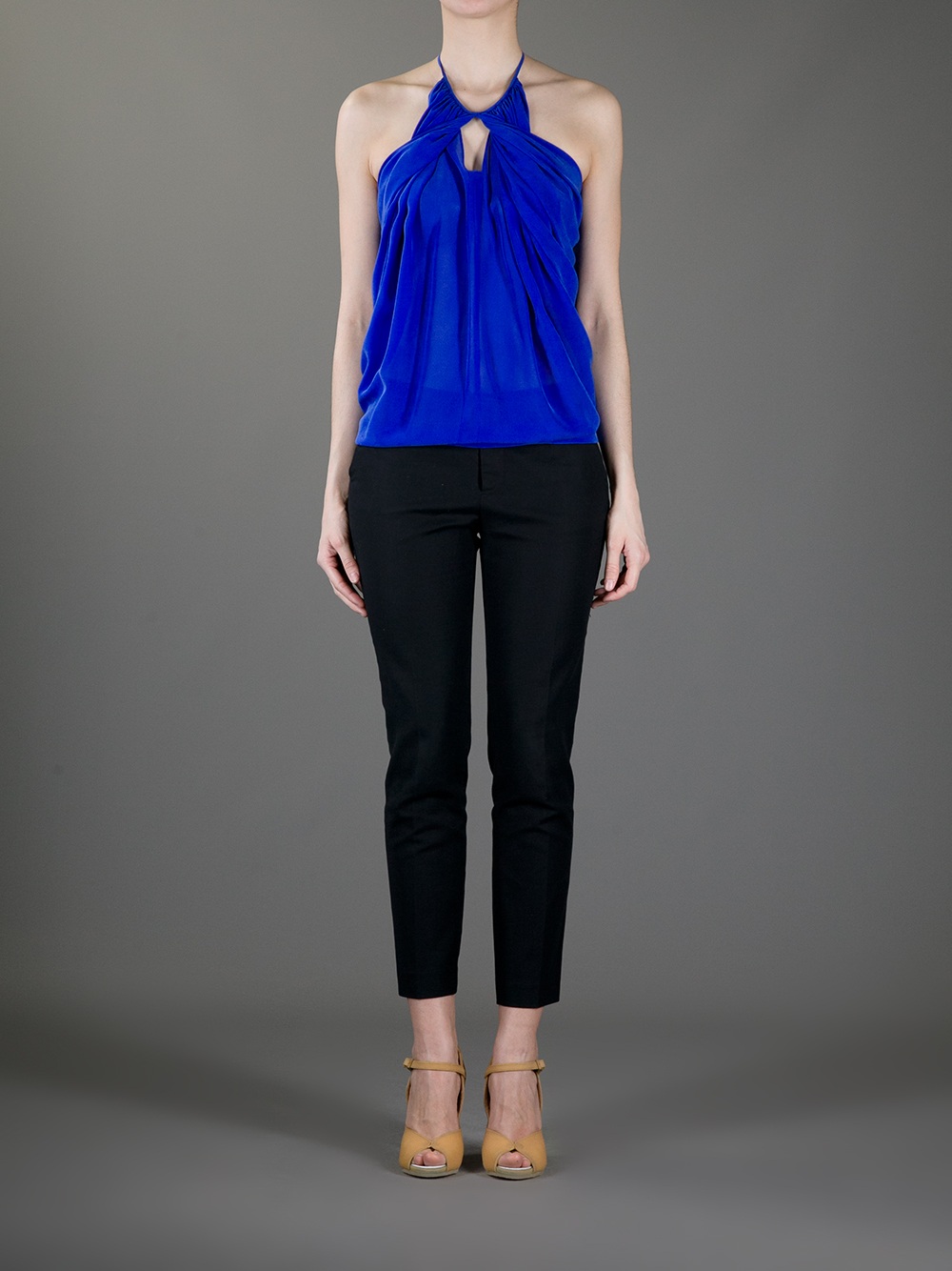 Lyst See By Chlo 233 Halter Neck Top In Blue lyst see by chlo 233 halter neck top in blue