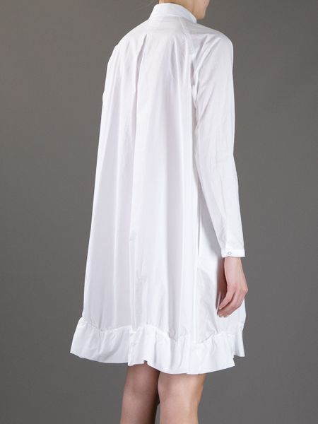 Zucca Oversize Cotton Shirt Dress in White | Lyst