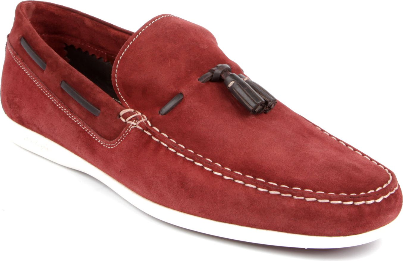 Ermenegildo Zegna Suede Tassel Driver Shoes in Red for Men (wine) Lyst