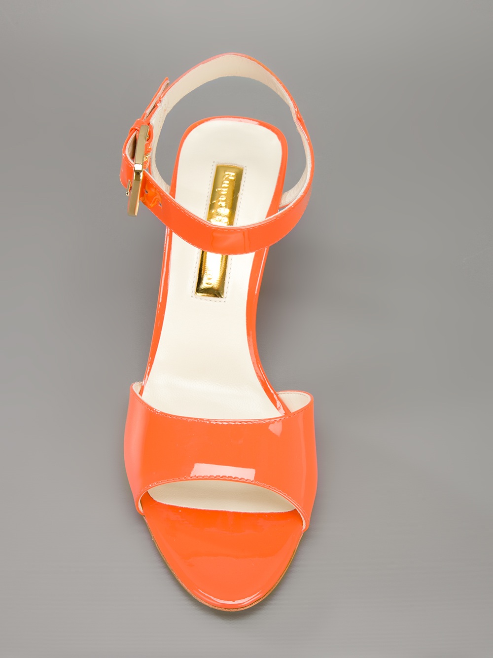 orange block sandals