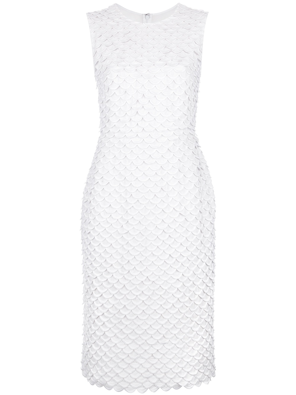 Stella Mccartney Sleeveless Scalloped Dress in White | Lyst