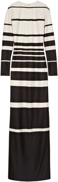 Marc Jacobs Striped Silk Jersey Maxi Dress in White (black) | Lyst