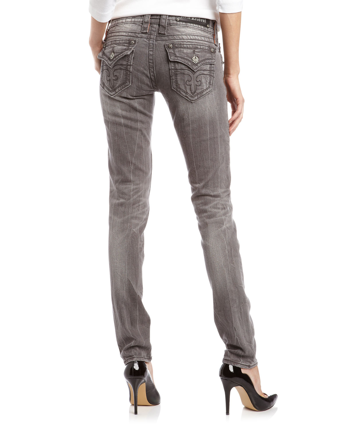 Lyst - Rock Revival Skinny Celine Jeans in Gray