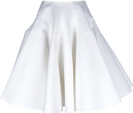 Alaïa Pleated Volume Skirt in White | Lyst