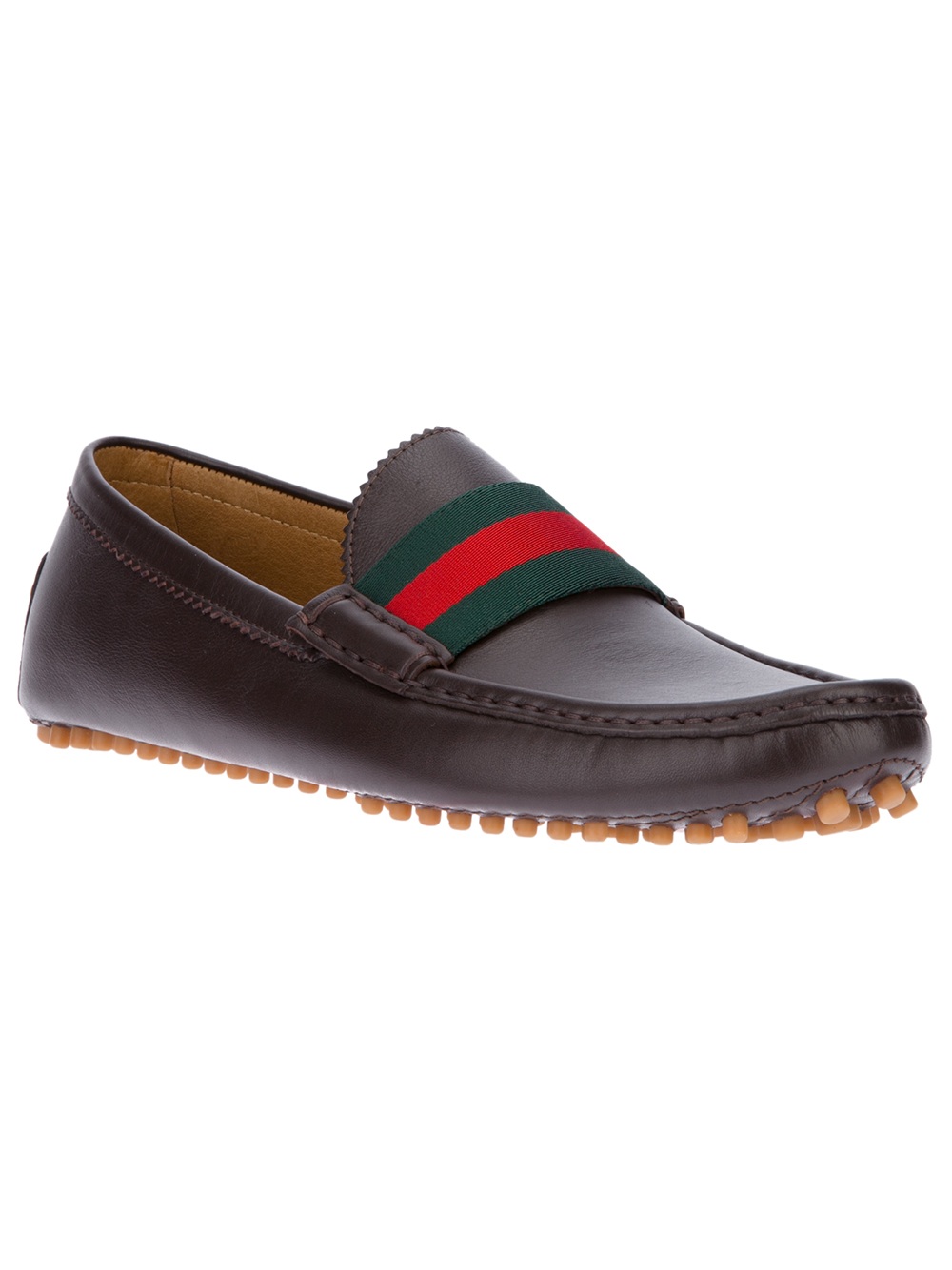 Gucci Striped Loafer in Brown for Men | Lyst