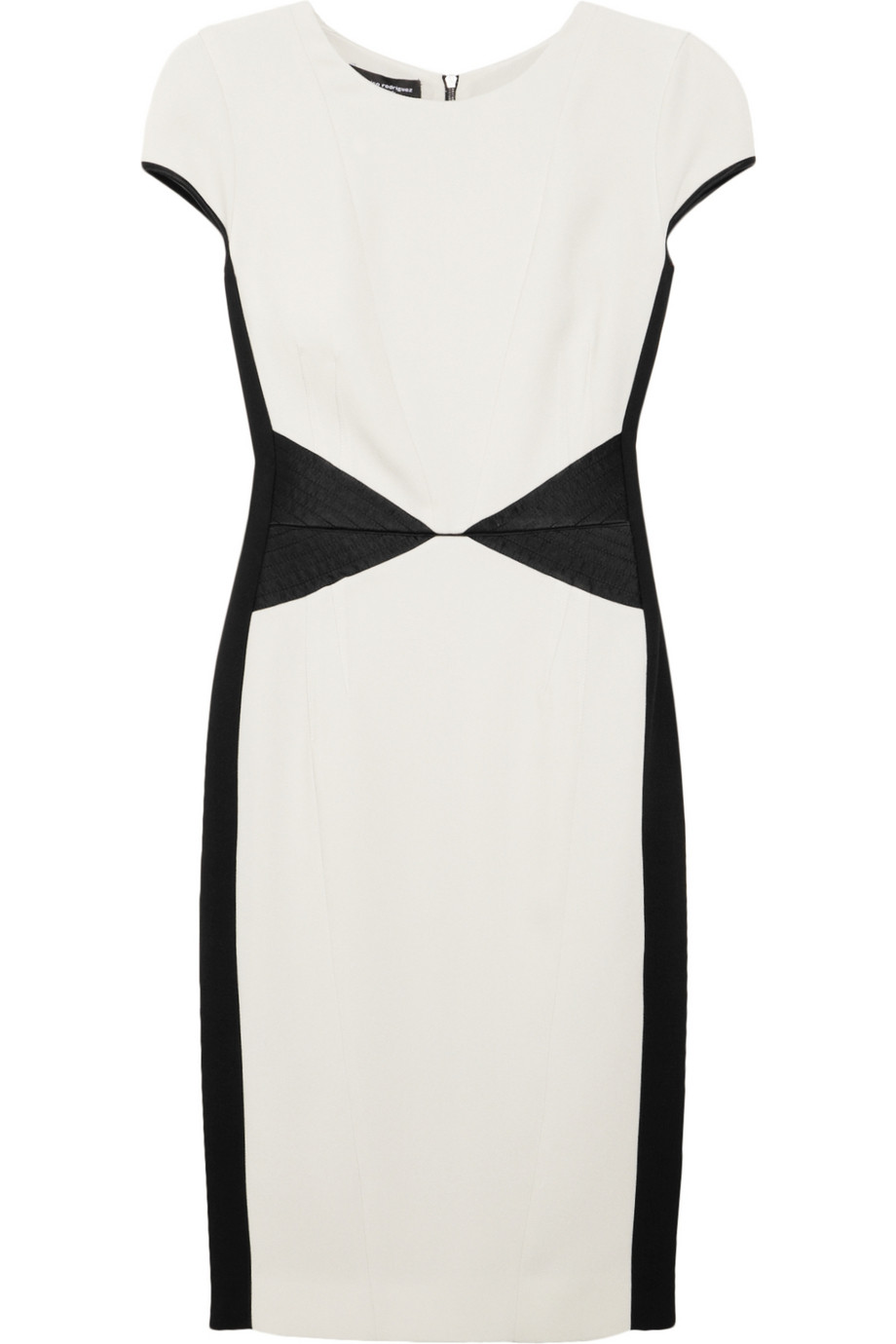 Lyst - Narciso rodriguez Paneled Silksatin and Crepe Dress in White