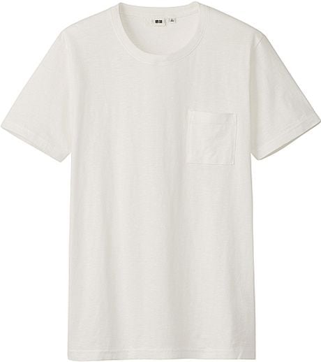 Uniqlo Crew Neck Pocket Short Sleeve Tshirt in White for Men | Lyst