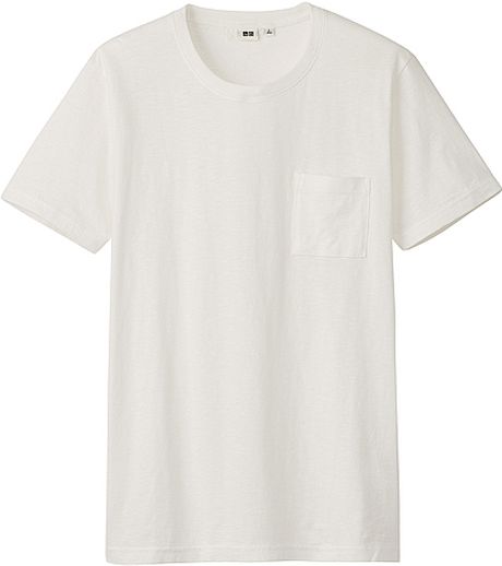 Uniqlo Crew Neck Pocket Short Sleeve Tshirt in White for Men | Lyst