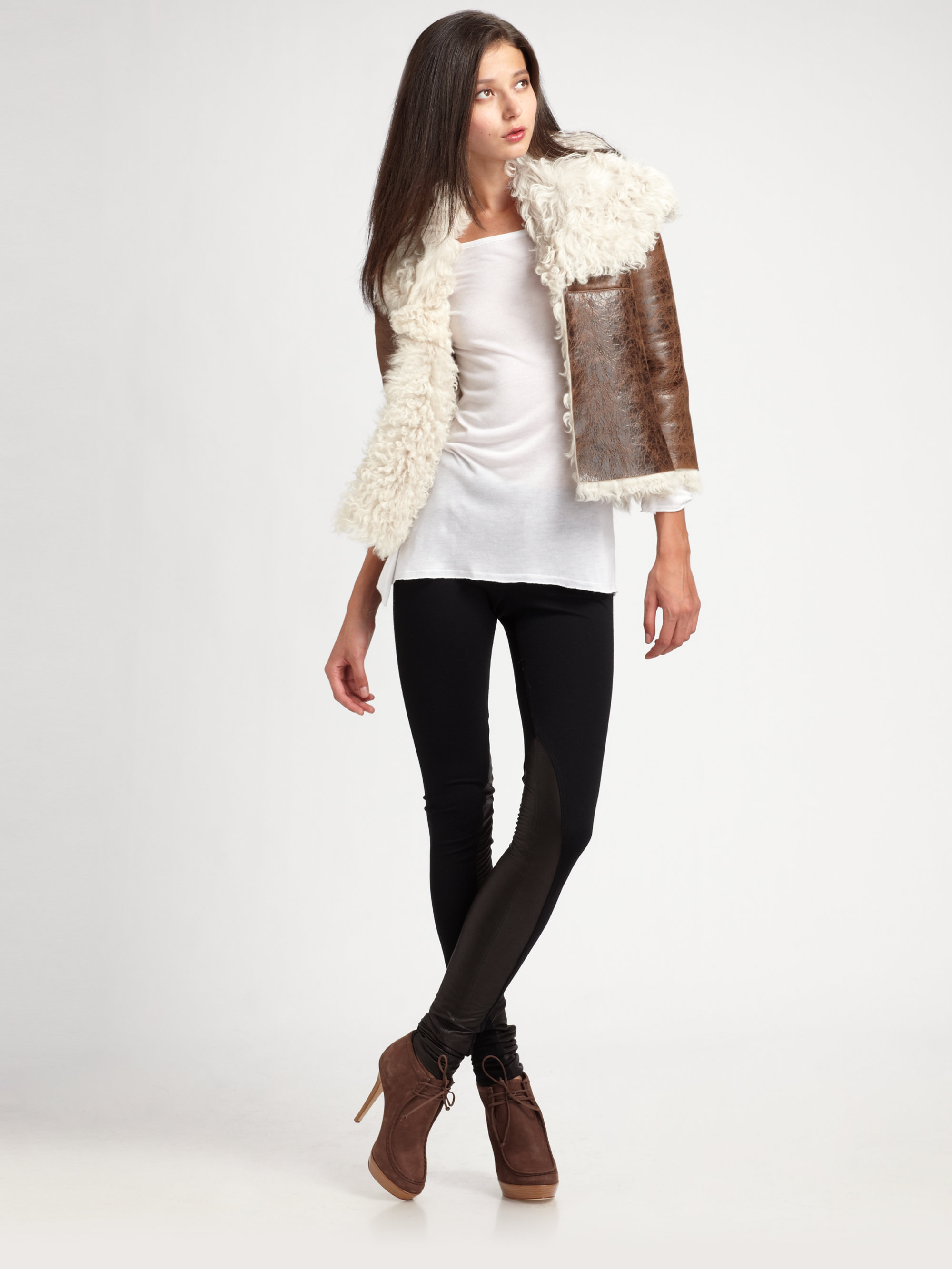Alice Olivia Shearling Er Jacket In Brown Lyst Gallery