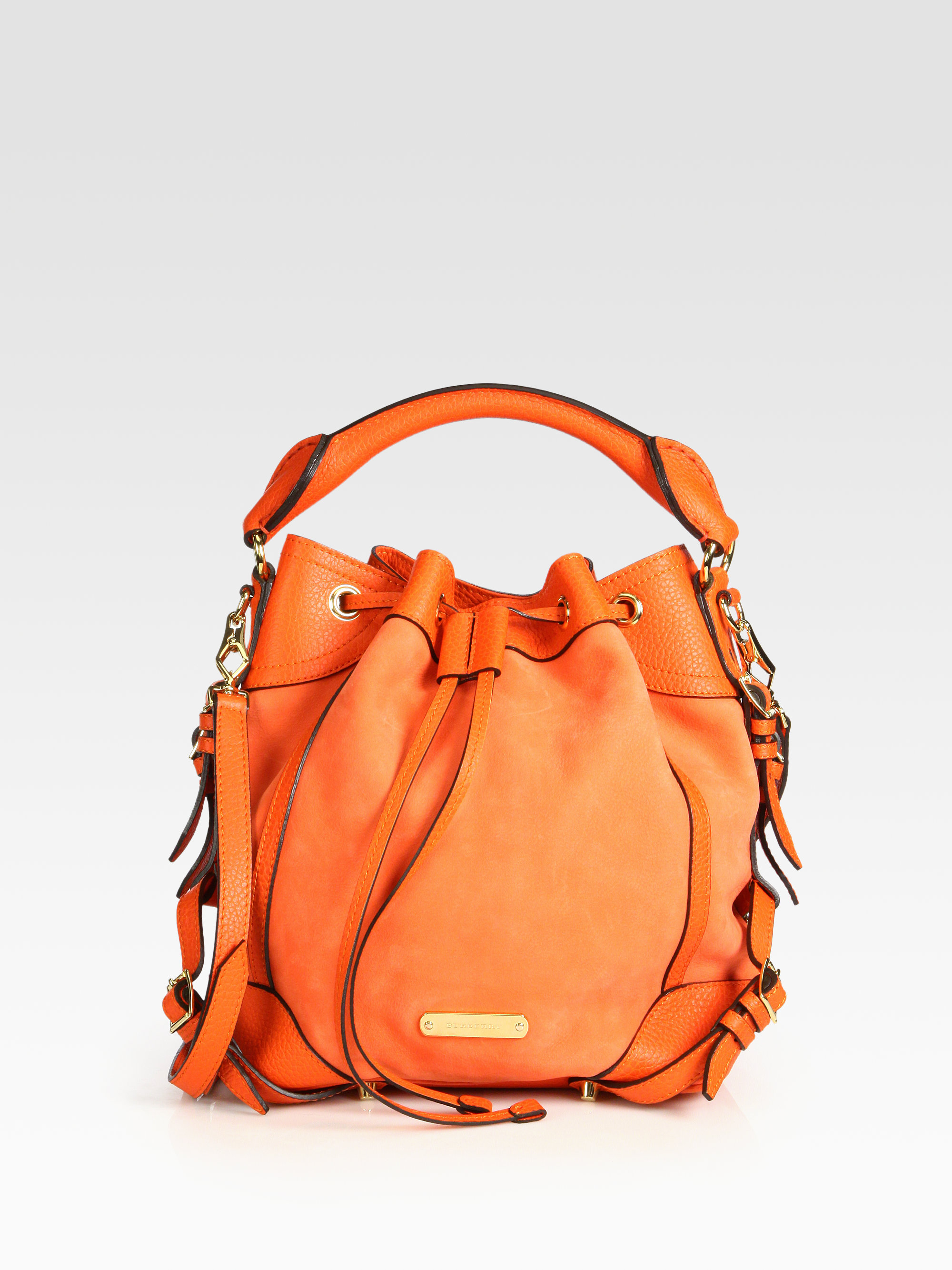Burberry Orange Penbury Small Bucket Bag