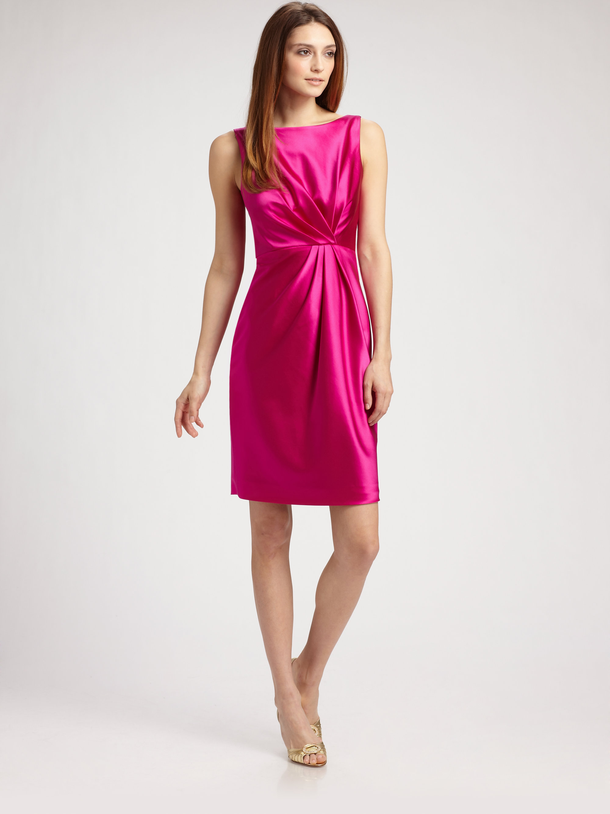 Callula lillibelle Stretch Silk Satin Dress in Pink | Lyst