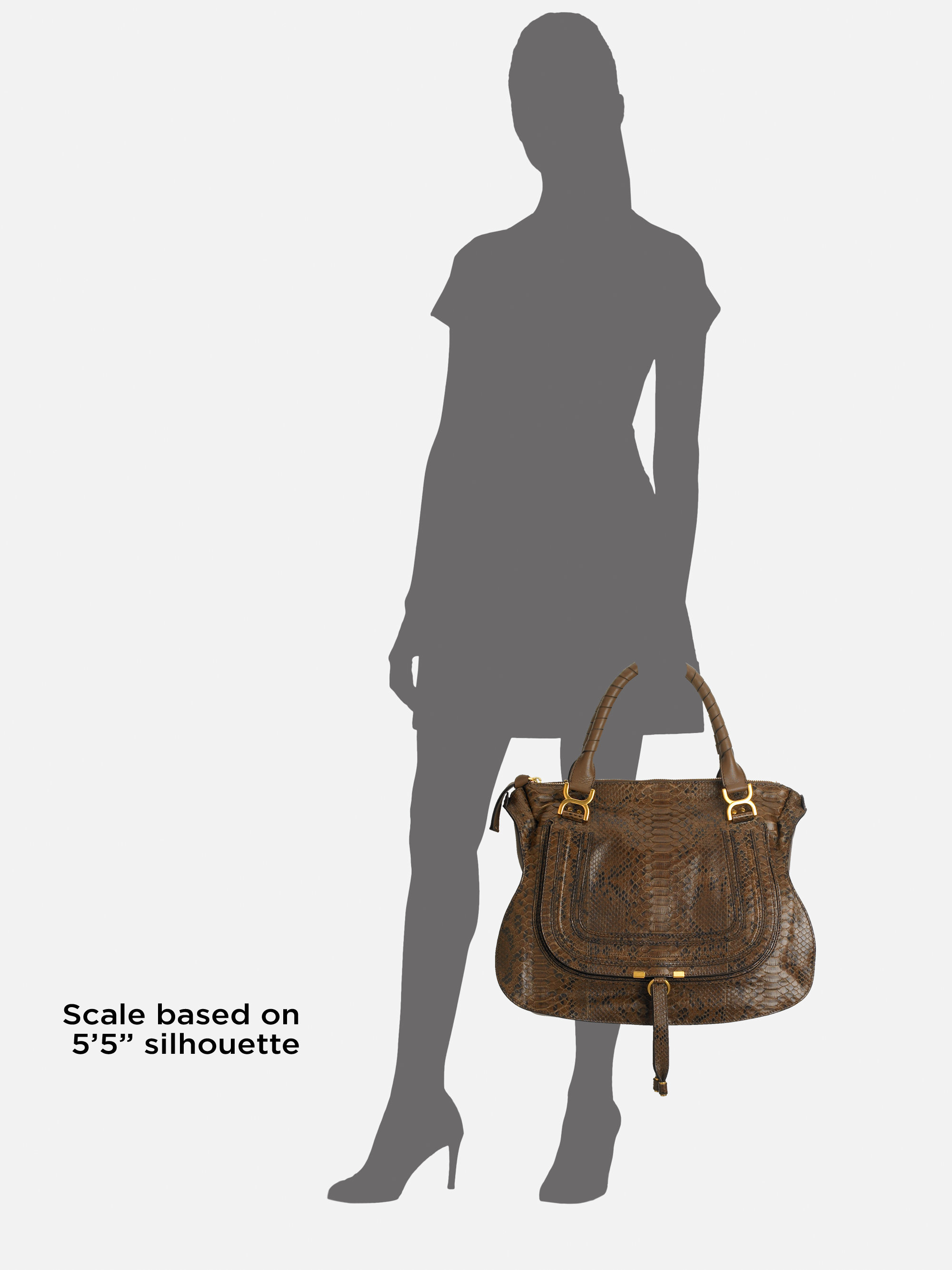 Lyst Chloé Marcie Large Python Shoulder Bag In Brown Gallery