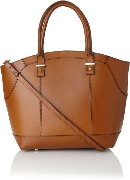French Connection Leather Bucket Bag in Brown (tan) | Lyst