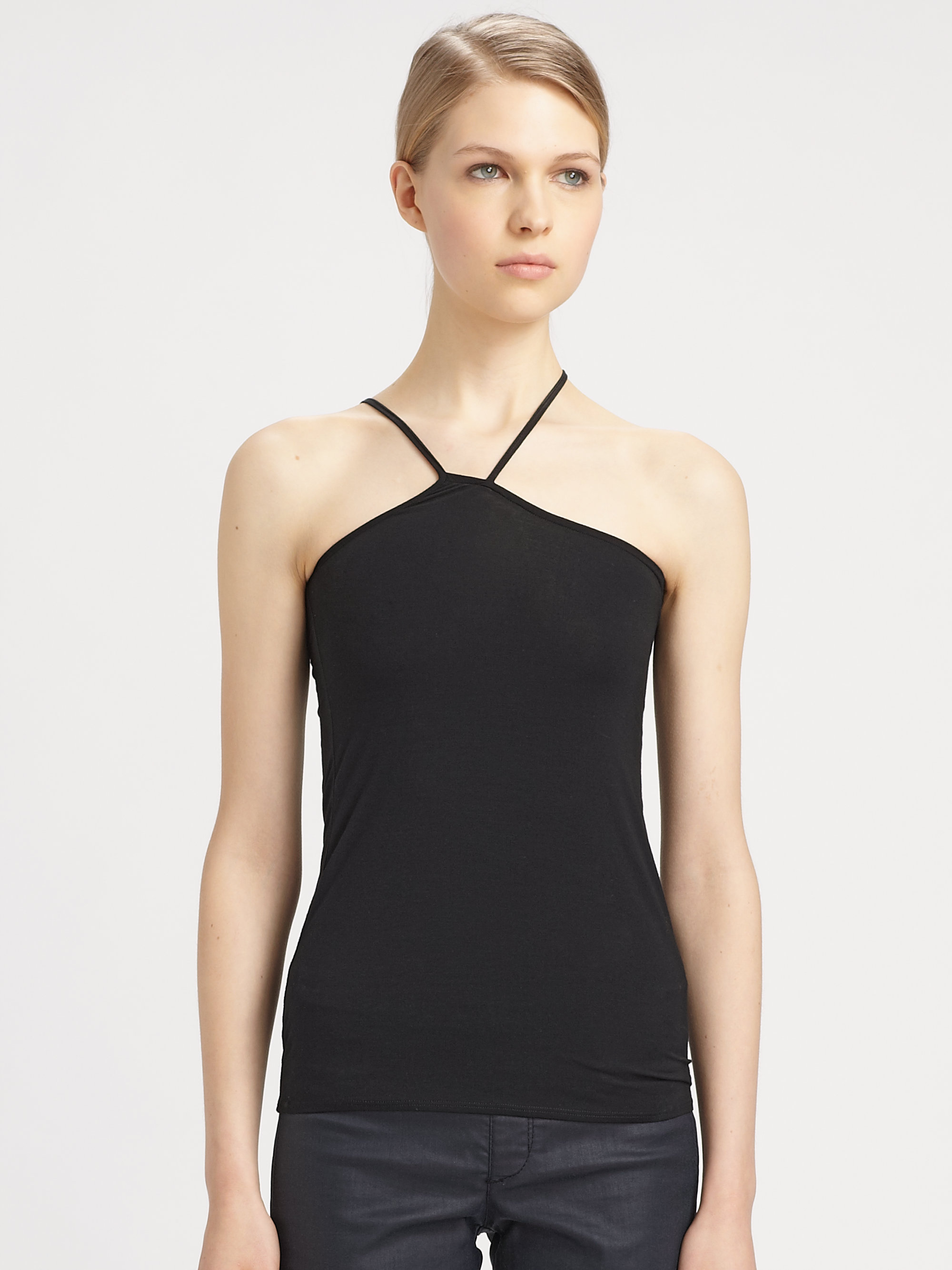 Lyst - Helmut Lang Asymmetric Tank in Black