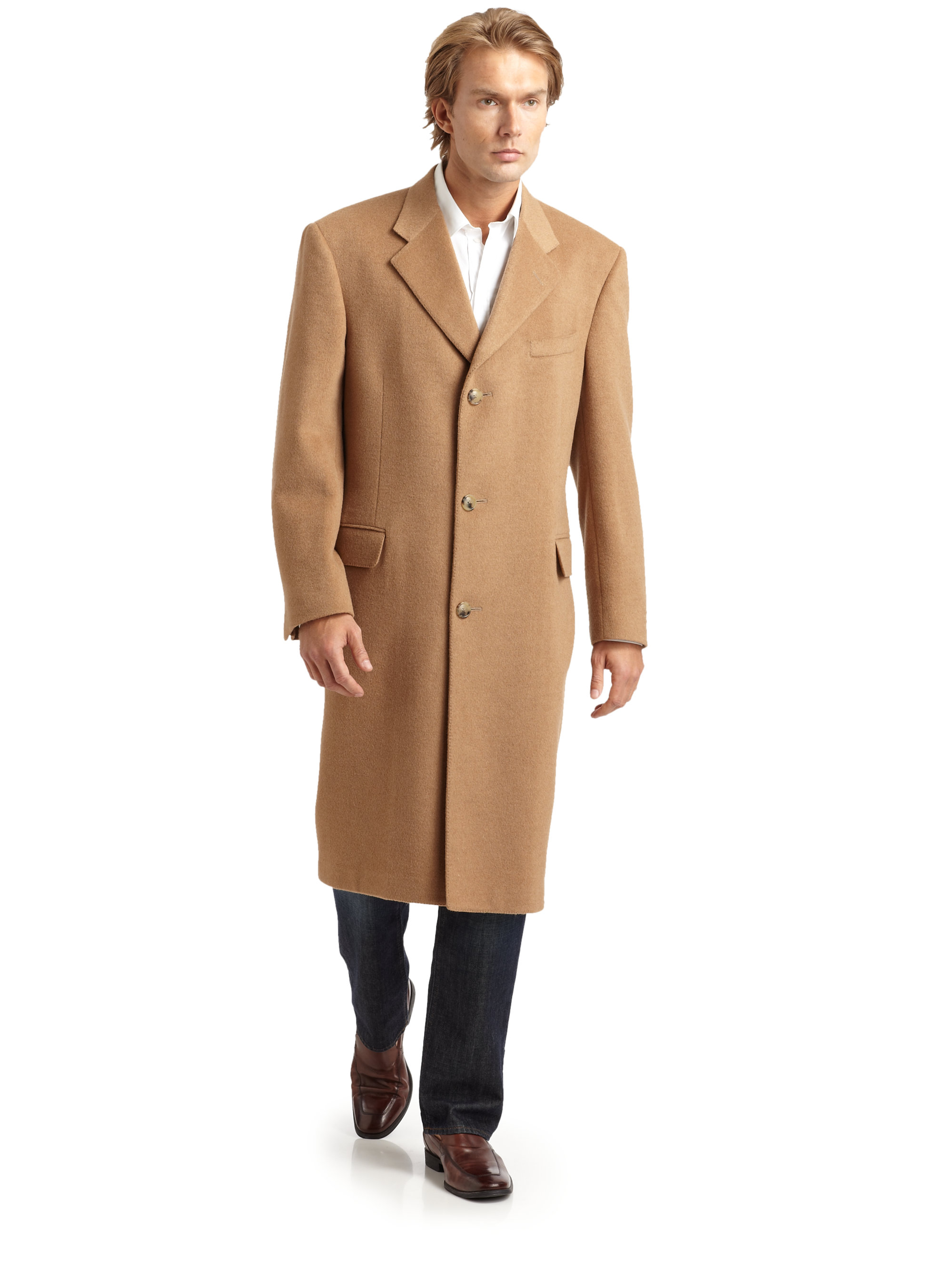 Hickey freeman Cashmere Flap Pocket Coat in Natural for Men | Lyst