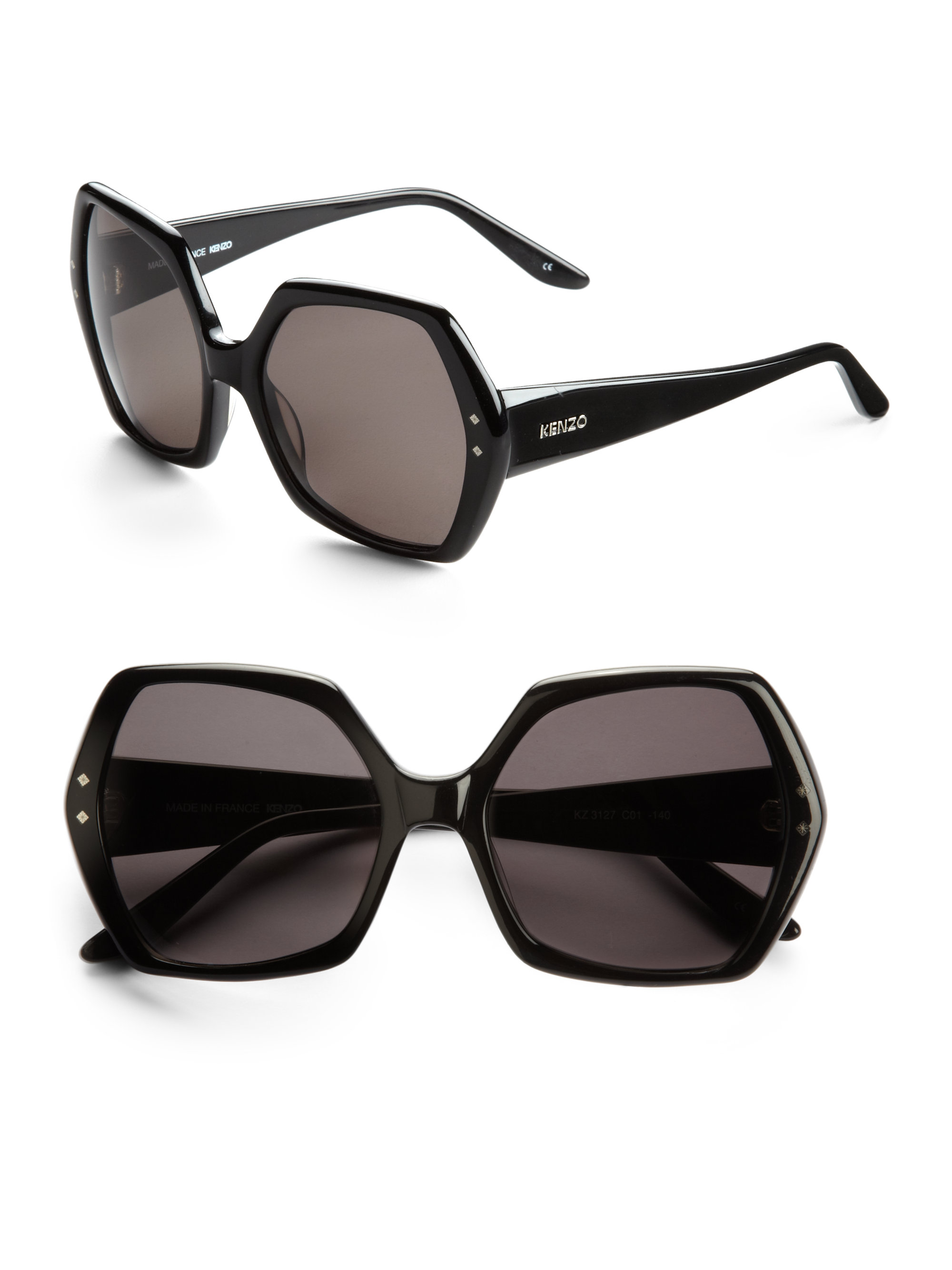 Kenzo Hexagon Acetate Sunglasses in Black Lyst