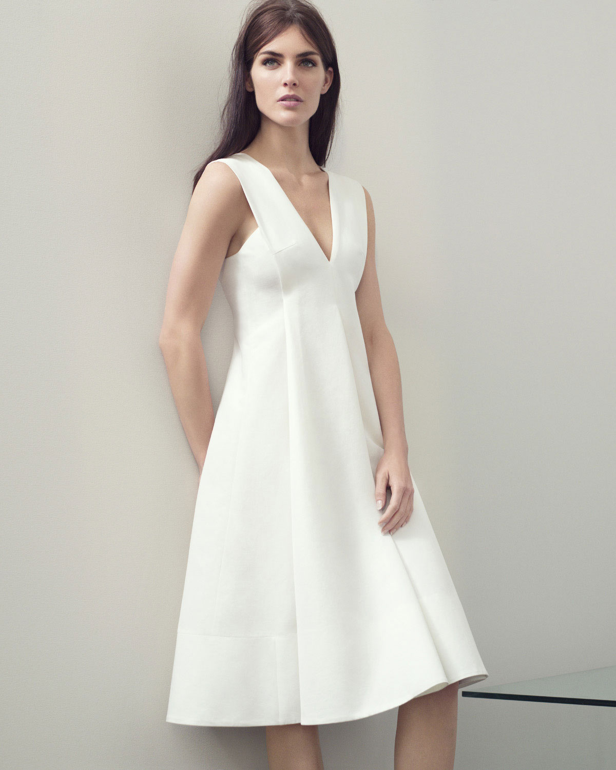 Marni Sleeveless V-Neck Cady Dress in White | Lyst